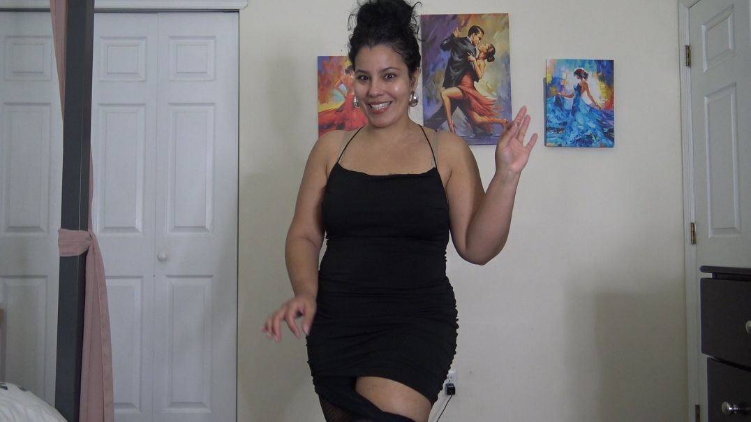 ⁣Black Stocking Try On